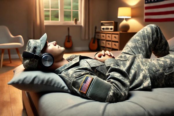 Stress Binaurale Beats Theta Wellen Soldat